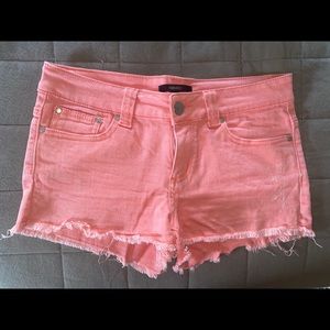 Forever 21 Coral Distressed Shorts